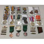 A MIXED LOT OF MEDALS To include two named World War I pairs, named individual medals etc.