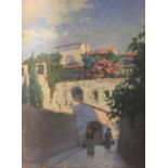 EUGENE PESSE, FRANCE, A 20TH CENTURY OIL ON BOARD 'Villeneuye-Les-Avignon', dated 1928, signed and