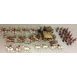 A COLLECTION OF 20TH CENTURY LEAD FIGURES Including two Royal Coronation horse drawn coaches, a