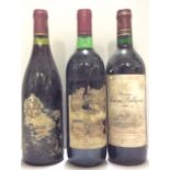 THREE BOTTLES OF VINTAGE RED WINE To include Château Ansac, 1983, Château Bertin, 1983 and Pichon