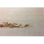 COLIN KENT, WATERCOLOUR 'Near Bradwell on Sea, Essex', signed and signed again with inscription on