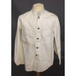 A WHITE MESS DRESS TUNIC/WAITRESS JACKET With military Welsh Brigade buttons.