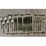 GEORG JENSEN, A COLLECTION OF PIECES OF SILVER PLATED CUTLERY.