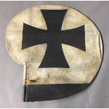 A WORLD WAR I TAIL RUDDER FROM A GERMAN PLANE Constructed of canvas and framed in a light weight