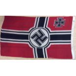 A GERMAN NAVAL FLAG, KIEL, 1939 Double sided. (85cm x 150cm) Condition: very good