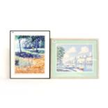 Impressionist SchoolTwo coloured printsSigned and titled70 x 53cm and 50 x 65cm (2)