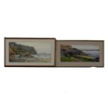 W StephensonCOASTAL SCENES WITH FIGURESTwo, signed l.l., watercolour, framed and glazed40cm x 70cm