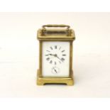 An early 20th century brass carriage clock, with alarm