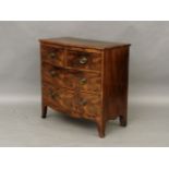 A Victorian mahogany bow front chest of drawers, 89cm wide