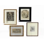 Four prints: after Jacques Callot; A Bosse; Samuel Bottschild; Ugo da Carpi/Raphael (see annotation)