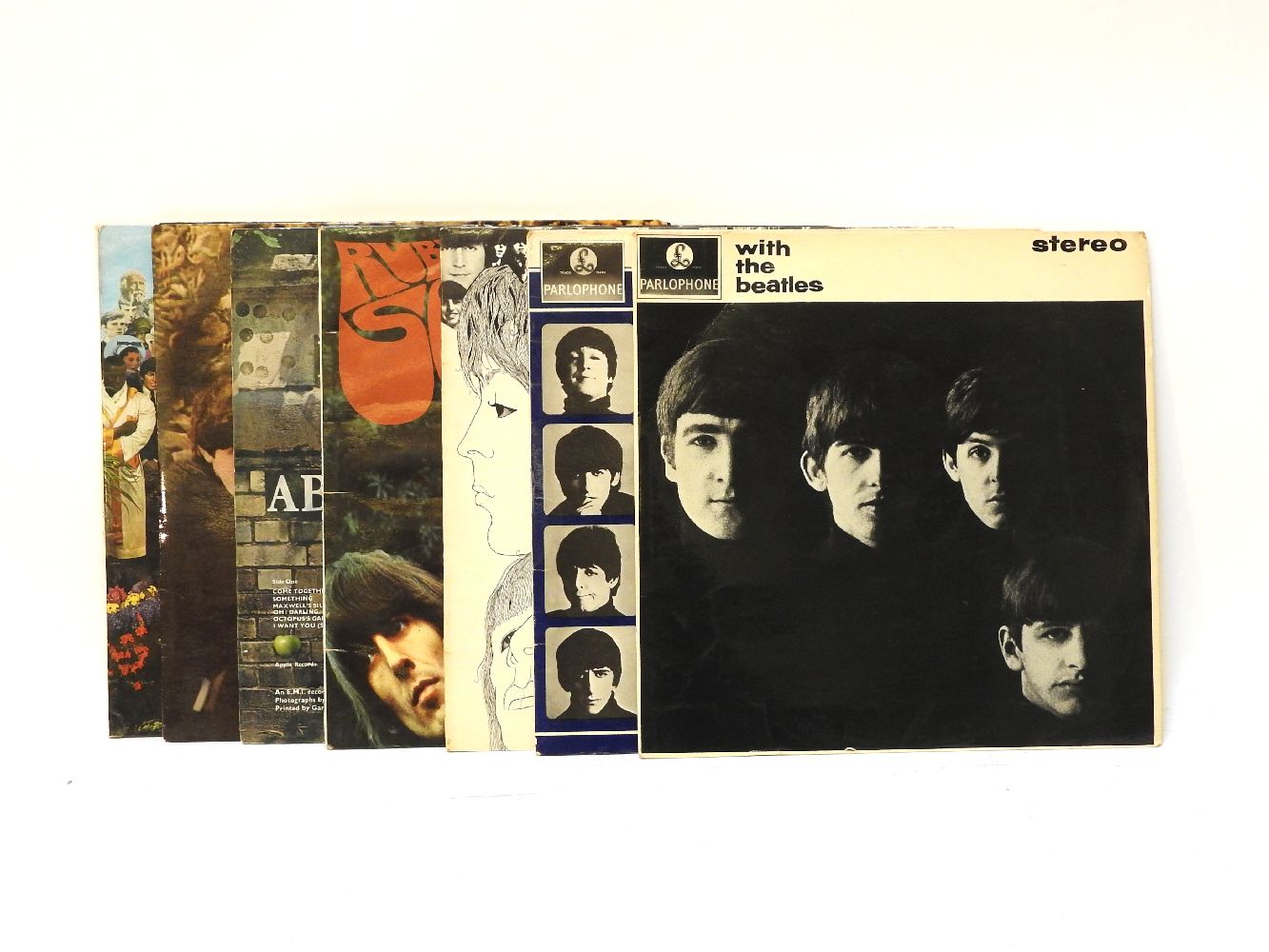 Seven Beatles LPs, including Sergeant Pepper, Rubber Soul, Revolver, Hard Days Night, With The - Image 3 of 3
