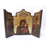 A late 19th century Russian orthodox triptych