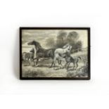 William Verner Longe (1857-1924)HORSES AND FOALS IN A FIELDSigned and dated 1903, en grisaille