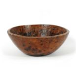 A turned yew wood bowl, 37cm diameter