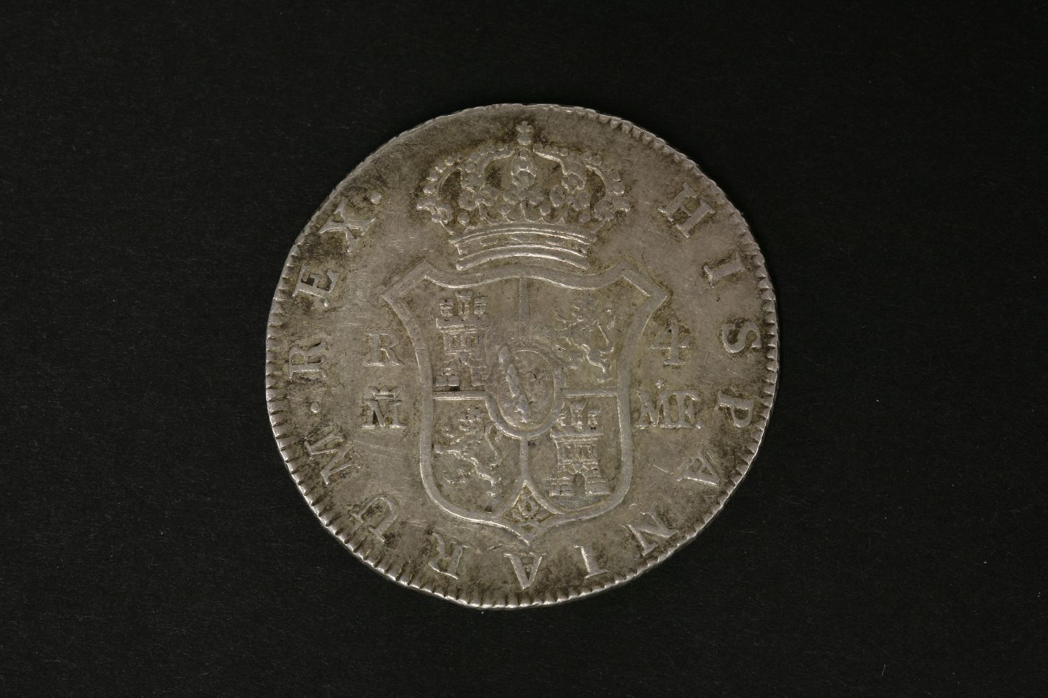George III, half dollar, oval countermark on portrait four Reales of Charles IV, 1794, Madrid, VF-