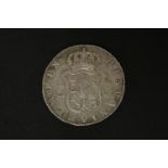 George III, half dollar, oval countermark on portrait four Reales of Charles IV, 1794, Madrid, VF-