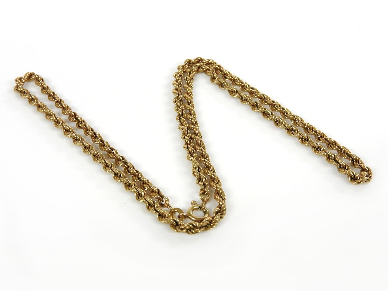 A 9ct gold rope chain necklace, 5.98g