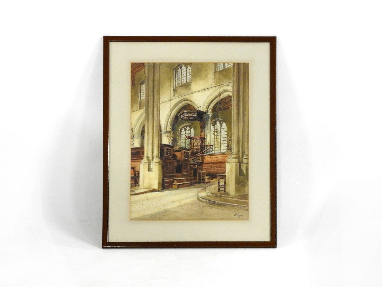 J EyreA CHURCH INTERIORwatercolour50cm x 35cm