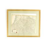 PARTIE MERIDI LE DU GOUVERNMENT DE GUIENNEa hand coloured engraved map of the South West, framed,