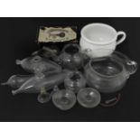 A collection of 19th century glass, and other juvenalia, to include breast pumps, nipple guards,
