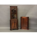 A freestanding corner cupboard, and a 19th century wall mounted corner cupboard