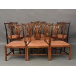 A set of eight George III style mahogany dining chairs, comprising two carvers and six singles