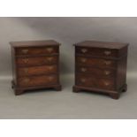 A pair of small reproduction chest of 4 graduated drawers, each 64cm wide