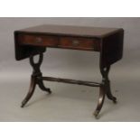 A Regency design mahogany sofa table