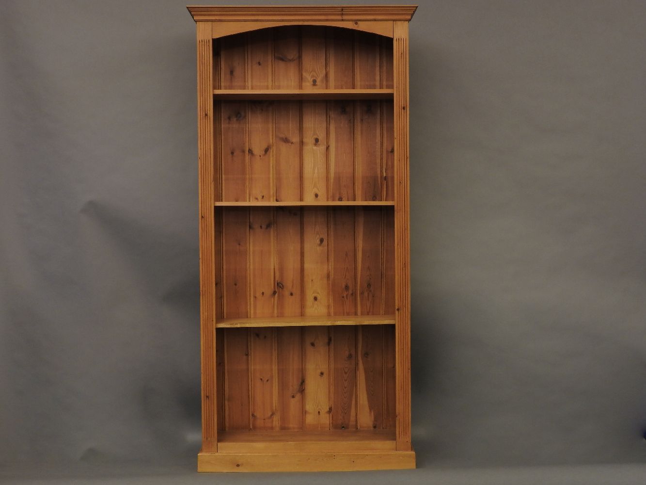 A large pine open bookcase, 110cm wide