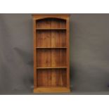 A large pine open bookcase, 110cm wide