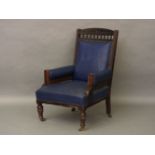 A Victorian mahogany framed easy chair
