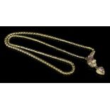 A Victorian two colour gold amethyst and diamond serpent or snake necklace, with a graduated,