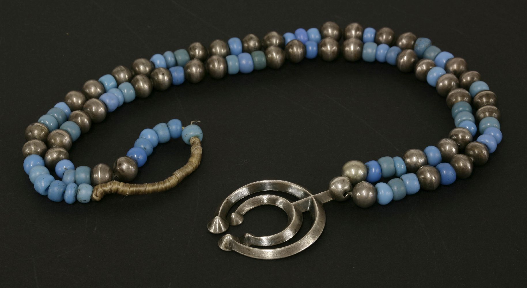 A Native American Indian Double Naja necklace, probably c.1960 with a double crescent and