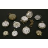 A collection of silver and chrome pocket watches, to include a silver hunter pocket watch, with