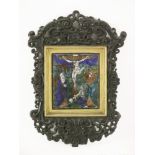 A Limoges enamelled plaque of the Crucifixion, probably 16th century, attributed to the Master NB,