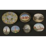 Seven Indian oval miniatures on ivory,various subjects,largest 5 x 6cm (7)