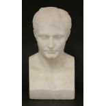 After Canova,a carved marble portrait bust of Napoleon,28cm high