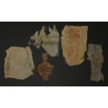 A collection of five Ancient Egyptian Coptic cloth fragments,probably 2nd-6th century (qty.)