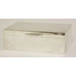 A Large George IV silver cigar box,Heming & Co. Ltd., London 1937,plain rectangular, hinged cover,