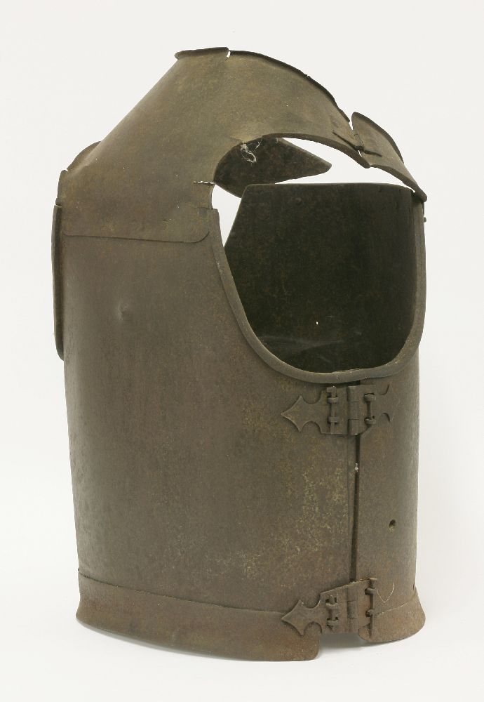 A combined hinged breast and back plate,19th century, of riveted construction, joined by shoulder - Image 3 of 5