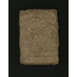An Ancient Babylonian clay writing tablet,possibly Assyrian Empire, c.1800-539BC, remnants of script