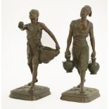 Marcel Debut (1865-1933),a Tunisian water carrier and fruit seller, bronze, signed 'Debut', one with