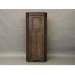 An oak floor standing corner cabinet, with fitted single panel door, 178cm in height