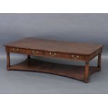A modern mahogany coffee table, 153cm x 79cm x 46cm