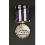 An 1882-1889 Egypt medal, awarded to Lieutenant Colonel G E Hal, with roll call paper