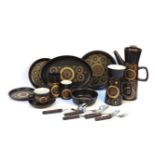A Denby Arabesque dinner, tea and coffee wares, including an ice bucket, dinner plates, coffee cups,