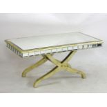 A modern mirror topped coffee table, 112cm x 61cm x 51cm