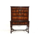 A George III walnut chest on stand, 96cm x 55cm x 41cm