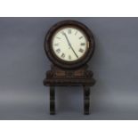 A German 'Lenzkrich' oak wall clock, no 305198, with integral bracket, 68cm high