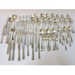 A predominantly silver canteen of cutlery, with pieces by George Adams, circa 1880, including